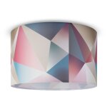 Paco home - plafonnier abat - jour tissu suspension e27 chambre rond design 4 (�45, 5 cm), plafonnier ...