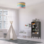 Paco home - plafonnier suspension chambre enfant abat - jour tissu rond coloré bébé e27 plafonnier - ... Paco home - plafonnier suspension chambre enfant abat - jour tissu rond coloré bébé e27 plafonnier - ...