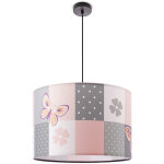 Paco home plafonnier suspension chambre enfant abat - jour tissu rond color bb e27 lampe  suspension ...