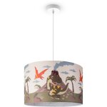 Paco home - suspension chambre enfant plafonnier abat - jour tissu rond jungle lampe � suspension - blanc, ...