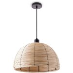 Paco home - suspension lampe table salle � manger osier c�ble textile 1, 5 m rustique boho lampe � suspension ...