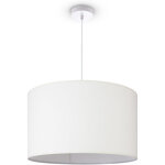 Paco home - suspension salon plafonnier abat - jour tissu moderne monochrome ronde blanc (�45. 5 cm), ...