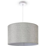 Paco home - suspension salon plafonnier abat - jour tissu moderne monochrome ronde gris (�45, 5 cm), ...