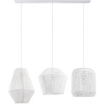 Paco home - suspension table � manger osier boho lampe suspendue e27 rotin lampe � suspension - blanc, ...