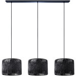 Paco home - suspension table � manger osier boho lampe suspendue e27 rotin lampe � suspension - noir, ...