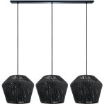 Paco home - suspension table � manger osier boho lampe suspendue e27 rotin lampe � suspension - noir, ...