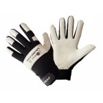 Ceta - paire de gants textile - cuir le confortable manutention travaux taille 9 avec aimant porte outil ...