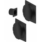 Bonaiti - poign�e porte galandage - � encastrer - carr�es - noires + tire doigt