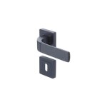 Yale - paire de poignes porte bologna noir mat rosaces fonction trou de serrure - carr 7mm