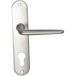 Paire de poignes de porte klose besser sur plaque aluminium  mini  trou cylindre
