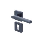Yale - paire de poignes porte sienna noir mat rosaces fonction trou de cylindre - carr 7mm