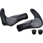 Paire de poign�es pour le v�lo (bmx, etc. ), plastique et caoutchouc, diam�tre : 22 mm, noir et gris ...