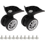 Paire de roulettes de valise en nylon noir pour remplacement et am�lioration de voyage