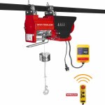 Palan �lectrique � c�ble rapide 300 / 600kg 35 / 17, 5m 1, 3 kw 230 v t�l�commande sans fil mw tools ...