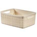Panier de rangement curver aspect jute 5 l crme
