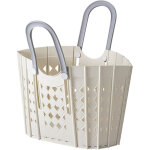 Panier � linge pliable multifonction en plastique avec poign�es pour salle de bain ou maison, blanc