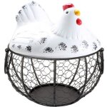 Panier rangement pour ?ufs, avec couvercle pour poule en c�ramique, organisateur collations aux fruit ...