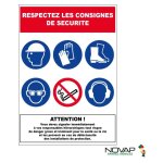 Panneau respectez les consignes de s�curit� 460x320mm - 4301006