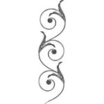 Panneau 3 volutes et 3 rosaces - hauteur 860mm largeur 245mm en plat de 16x8mm - fer forgé - à souder ... Panneau 3 volutes et 3 rosaces - hauteur 860mm largeur 245mm en plat de 16x8mm - fer forgé - à souder ...