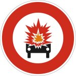 Panneau acc�s interdit aux v�hicules transportant des marchandises explosives b18a ? 650 mm ? signalisation ...