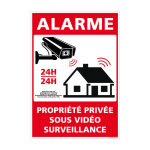 Panneau alarme - propri�t� priv�e sous vid�o surveillance 24h / 24 avec loi. g1651. sticker alarme, panneaux ...