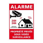 Panneau alarme - propri�t� priv�e sous vid�o surveillance 24h / 24 avec loi. g1651. sticker alarme, panneaux ...