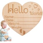 Panneau d'annonce de naissance panneau de naissance en bois pour empreintes de mains et de pieds de b�b� ...