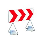 Taliaplast - panneau de chantier k8 - 1500 x 500 mm dviation ou rtrcissement de voies avec pied et ...
