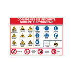 Panneau consignes groupe �lectrog�ne � compl�ter ? aluminium 2 mm ? 300 x 420 mm
