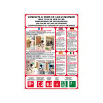 Panneau consignes incendie h�tel ? pvc 1, 5 mm ? 300 x 420 mm