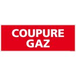 Panneau coupure gaz rectangulaire. signalisation scurit incendie gaz. - adhsif - 210 x 75 mm