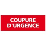Panneau coupure d'urgence. signalisation s�curit� incendie. - aluminium 2 mm - 350 x 125 mm
