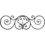 Panneau d�coratif lisse, volutes � noyaux - h860mm l270mm section en carr� de 12x12mm - fer forg� � souder ...