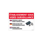 Panneau etablissement sous video surveillance (h0309) - aluminium 2 mm - 420 x 300 mm