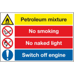 Rs pro - panneau interdiction, avec pictogramme : d�fense de fumer 'no smoking no naked lights, warning ...