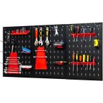 Panneau mural pour rangement d'outils perfore, 28 pcs crochets, 120 x 2 x 60 cm, noir + rouge - goplus ...