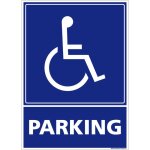 Signaletique. biz france - panneau signalisation parking handicap pmr - adhsif - 450 x 630 mm