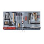 Panneau perforé longueur totale 1200 x hauteur 600 mm l. 400xh600 mm avec 12 crochets standard Panneau perforé longueur totale 1200 x hauteur 600 mm l. 400xh600 mm avec 12 crochets standard