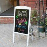 Panneau publicitaire magntique porte affiche chevalet stop trottoir pour caf bar restaurant - gris