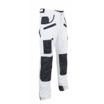 Lma - pantalon de peintre multipoches � genouill�res blanc / noir - 1443 aerosol taille 54