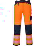 Portwest - pantalon pw3 hi - vis work couleur : orange / marine taille 42