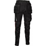 Pantalon de travail multipoches leiria - noir / rouge s - fr (40) - eu (46)