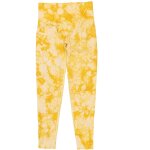 Pantalon yoga femme taille haute imprim� tie dye jaune, effet fessier galb�, taille l, pour running fitness ...