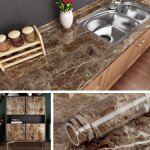 Papier adh�sif pour meuble marbre brun rev�tement plan de travail adh�sif imperm�able amovible durable ...