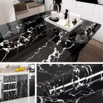 Papier adh�sif pour meubles, vinyle effet marbre noir et blanc, amovible, pour cuisine, salle de bain, ...