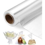 Papier cadeau rouleau transparent 86cm x 30m - cellophane emballage 3 mils pour bonbons, cadeaux, fleurs ...