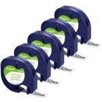 Papier ruban dymo letratag 12mm x 4m noir sur blanc ? compatible lt - 100h lt - 100t lt - 110t xr xm ...