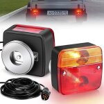 Paquet de 2 (une paire)feux arri�re de remorque magn�tique, 12v incandescent feux de remorque avec 7 ...