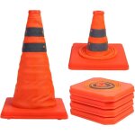 Paquet de 4 c�nes de signalisation pliables de 15, 5 pouces c�ne de s�curit� r�fl�chissant polyvalent ...