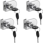 Paquet de 4 verrous de s�curit� pour vitrine de vitrine � porte en verre � double ouverture, convient ...